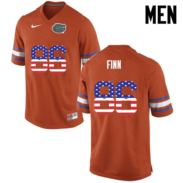 Men's NCAA Florida Gators Jacob Finn #86 Stitched Authentic USA Flag Fashion Nike Orange College Football Jersey RBF5565FS